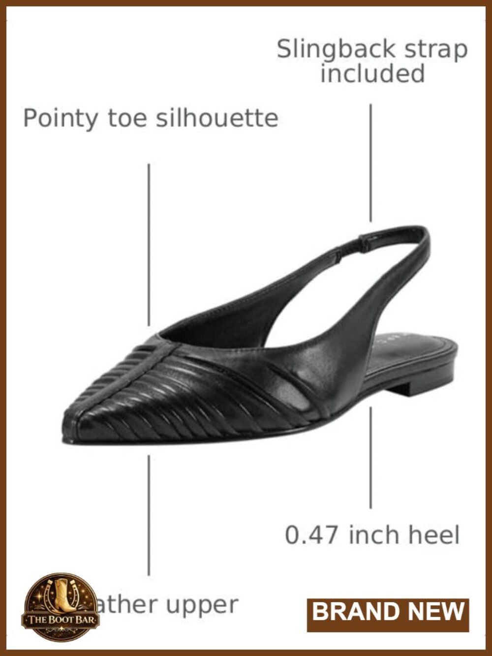 Marc Fisher LTD Women's Pointed Toe Slingback Ballet Flats Leather - Picture 2 of 6